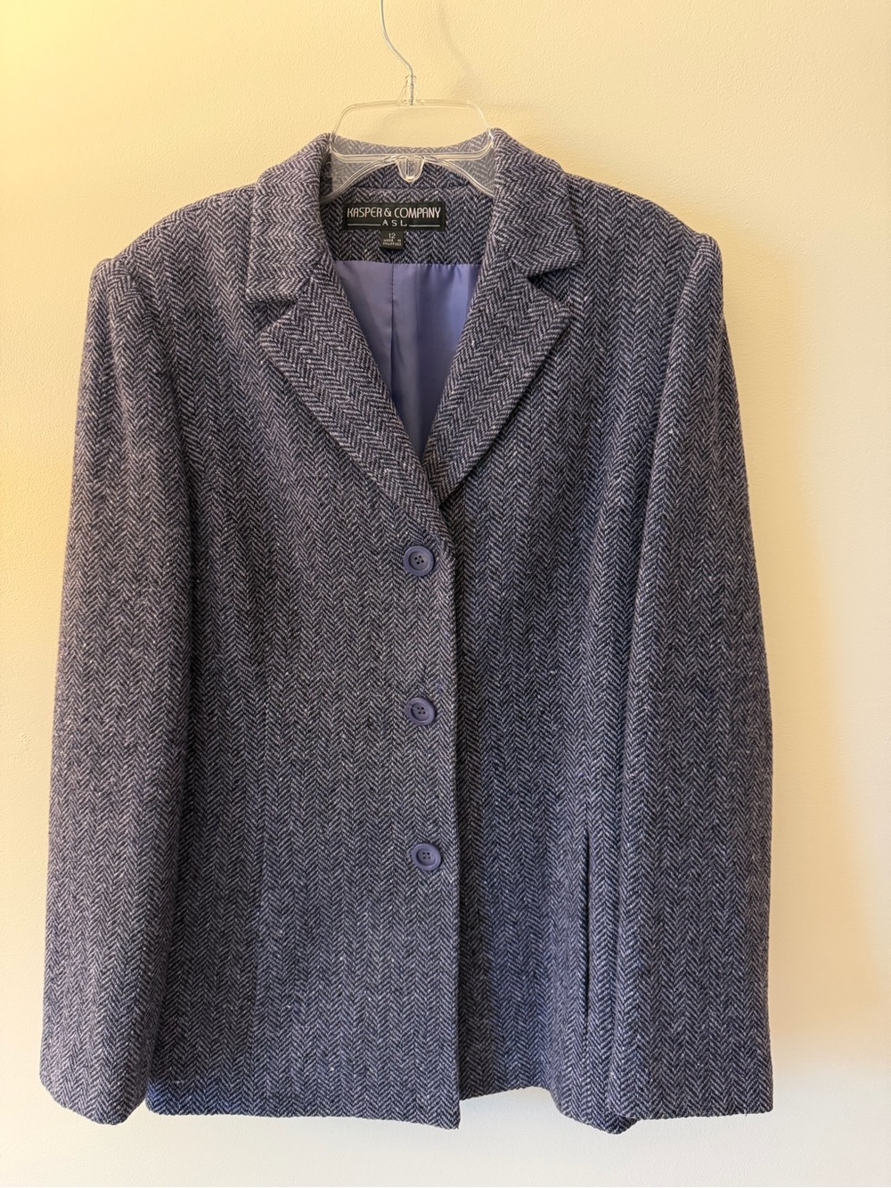 Kasper Blue Herringbone Blazer
